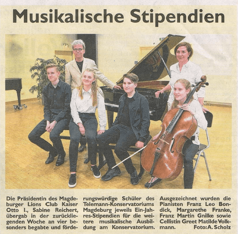 Presseartikel "Musikalische Stipendien" aus Magdeburger Generalanzeiger
