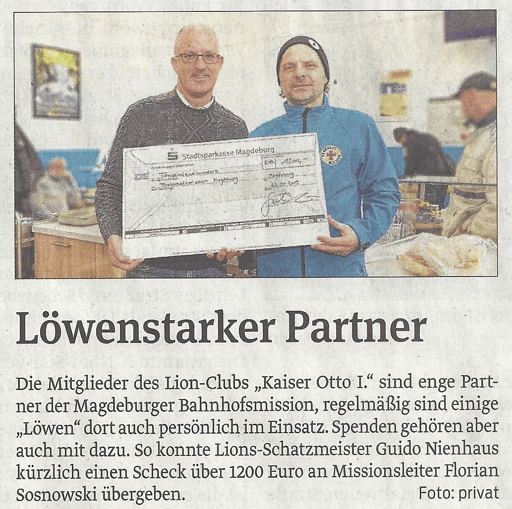 Presseartikel "Löwenstarker Partner" aus Magdeburger Volksstimme