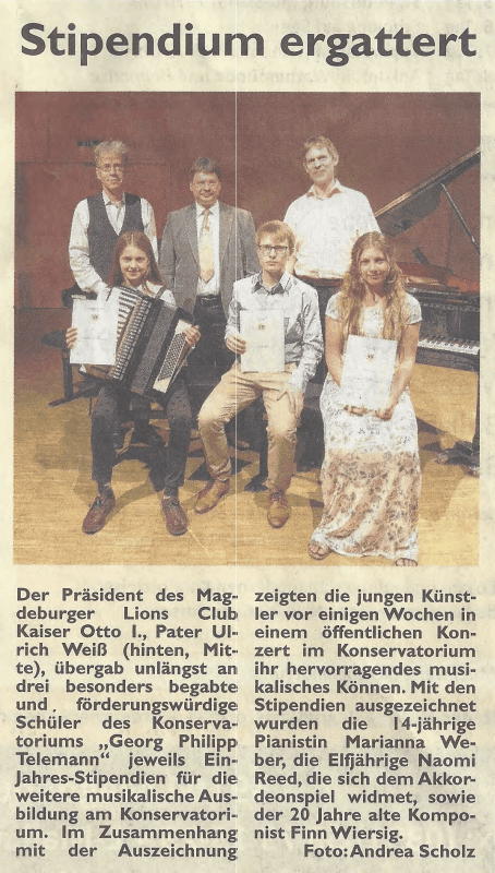 Presseartikel "Stipendium ergattert" aus Generalanzeiger